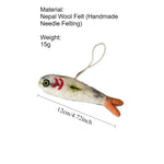 Load image into Gallery viewer, Funny Dried Fish Felt Pendant Handmade Gift N6G017