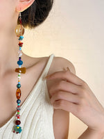Load image into Gallery viewer, Bohemian Beaded Fringe Earrings Natural Stone Dangle N6A208