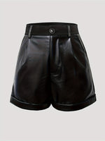 Load image into Gallery viewer, High Waist PU Leather Shorts Women Office N6B182