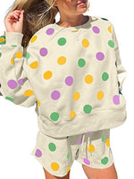 Load image into Gallery viewer, Polka Dot Lounge Set Long Sleeve Shorts Women N6B097