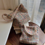 Load image into Gallery viewer, Colorful Knit Woven Shoulder Bag Women S5P707