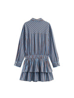 Load image into Gallery viewer, Layered Gingham Dress with Belt Women N6C115
