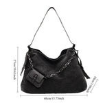 Load image into Gallery viewer, Women's Washed Denim Chain Strap Tote Bag N6J200