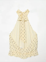 Load image into Gallery viewer, Yellow Polka Dot Chiffon Halter Dress Backless N6F198