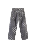 Load image into Gallery viewer, Gray Polka Dot Mid-Rise Loose Ankle Jeans N6F252