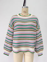 Load image into Gallery viewer, Striped Round Neck Oversized Knit Pullover Women N6G184