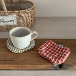 Load image into Gallery viewer, Handmade Apple Plaid Fabric Coaster N6K320