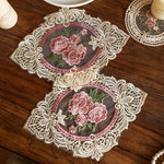 Load image into Gallery viewer, Vintage Lace Embroidered Coaster Doily Display Mat N6G077