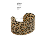 Load image into Gallery viewer, Acrylic Glitter Leopard Zebra Open Cuff Bangle 41mm N6F270
