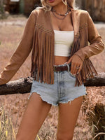 Load image into Gallery viewer, Suede Fringe Vest with Rivet Women N6C129