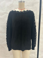 Load image into Gallery viewer, V Neck Lace Panel Knit Top Women Multiple Colors N5A594