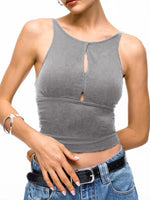 Load image into Gallery viewer, Cooling Ribbed Cutout Backless Tank Top N6F021