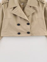 Load image into Gallery viewer, Double-Breasted Lapel Short Trench Coat Women N6G164