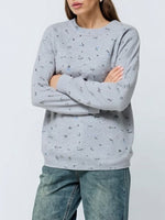 Load image into Gallery viewer, Floral Print Knit Pullover Round Neck Long Sleeve N6G145