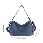 Load image into Gallery viewer, Women's Washed Denim Dumpling Tote Shoulder Bag N6J181