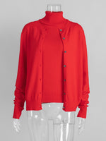Load image into Gallery viewer, Knit Set High Neck Sleeveless Top Cardigan Two-Piece N6G134