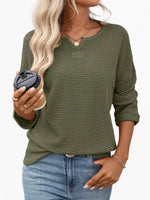 Load image into Gallery viewer, Striped Waffle Knit Top Women Casual T-Shirt N6A203