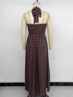 Load image into Gallery viewer, Polka Dot Halter Deep V-Neck Bodycon Dress N6E164