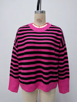 Load image into Gallery viewer, Casual Color Block Stripe Knit Pullover Women N6G187