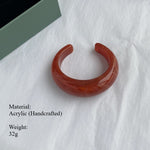 Load image into Gallery viewer, Orange Acrylic Crescent Earring Bracelet Simple Luxe S5P915