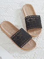 Load image into Gallery viewer, Linen Openwork Non-Slip Slippers Women N6C229