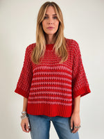 Load image into Gallery viewer, Color Block Crew Neck Oversized Sweater Women N6B087