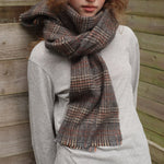 Load image into Gallery viewer, Womens Wool Blend Houndstooth Fringe Scarf N6K243
