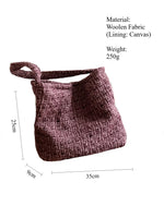 Load image into Gallery viewer, Dusty Pink Tweed Shoulder Bag Women Vintage Woven S5P705