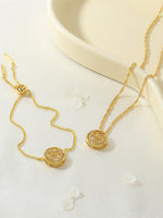 Load image into Gallery viewer, Copper Gold Plated MOM Heart Zircon Bracelet Necklace N6D523