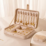 Load image into Gallery viewer, Large Velvet Jewelry Organizer Box Multi Compartment S5P829