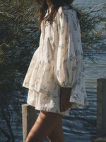 Load image into Gallery viewer, French Puff Sleeve Crop Top and Shorts Set Women N6C189