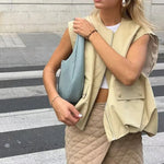 Load image into Gallery viewer, Relaxed Zip Vest Women Casual Cardigan Style N6A172