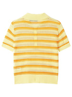 Load image into Gallery viewer, Color Block Stripe Polo Tee Short Sleeve Summer Knit N6G150