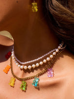 Load image into Gallery viewer, Stainless Steel Bear Tassel Pendant Necklace N6A202