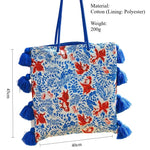 Load image into Gallery viewer, Color Block Fringe Canvas Tote Bag Women S5P793