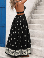 Load image into Gallery viewer, Halter Neck Maxi Dress with Floral Print Women N6B064