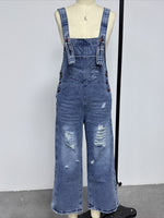Load image into Gallery viewer, Vintage Distressed Wide Leg Denim Overalls Women N6D150