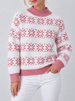 Load image into Gallery viewer, Snowflake Half High Collar Knit Sweater Women N6H260