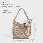 Load image into Gallery viewer, Hand Woven Tote Bag PU Synthetic Leather Dual Size S5P369