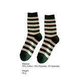 Load image into Gallery viewer, Color Block Striped Crew Socks Women One Size N6H001