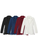 Load image into Gallery viewer, Lace Trim Slim Fit Blazer Women N6C118