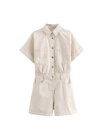 Load image into Gallery viewer, Pocket Detail Denim Short Jumpsuit Women Casual N6F213