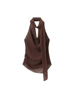 Load image into Gallery viewer, Polka Dot Halter Chiffon Top Pleated Pants Set N6F259