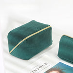 Load image into Gallery viewer, Green Corduroy Makeup Bag Travel Organizer S5P842