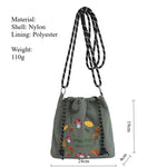 Load image into Gallery viewer, Cartoon Embroidered Nylon Bucket Bag S5P372