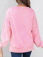 Load image into Gallery viewer, Washed Bow Detail Oversized Sweatshirt Women N6B055