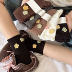 Load image into Gallery viewer, Pearl Flower Fresh Mid-Calf Socks Women Soft Cotton N6H037
