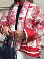 Load image into Gallery viewer, Printed Two Pocket Quilted Jacket Women N5A559