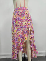 Load image into Gallery viewer, Tie Side Slit Floral Midi Skirt Women N6A107