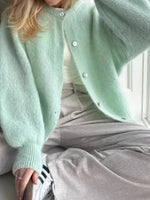 Load image into Gallery viewer, Candy Color Mohair like Cardigan Women N5A508